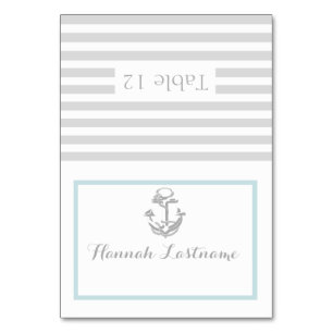 Anchor Grey Nautical Seating Card