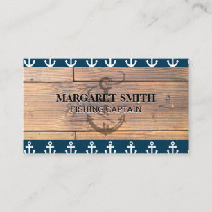 Anchor Icon   Wood Panels Business Card