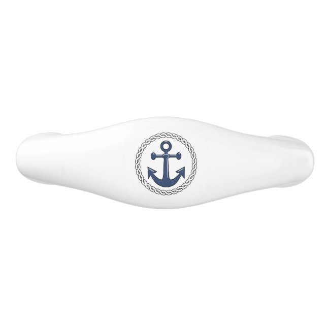 Anchor in Rope Ceramic Drawer Pull (Front)