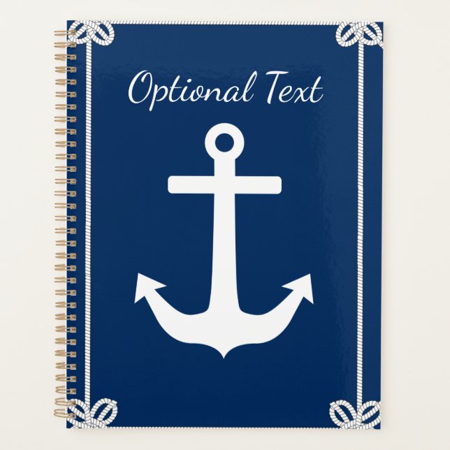 Anchor in Rope Frame Nautical Planner (Front)