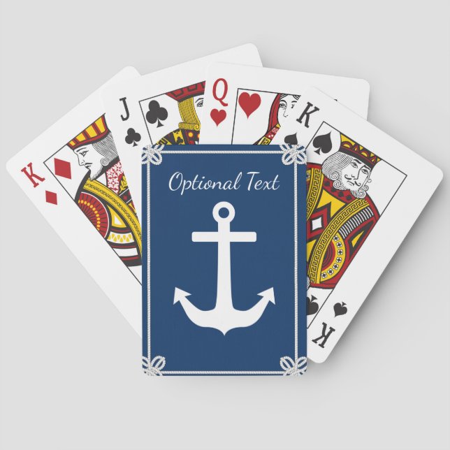 Anchor in Rope Frame Nautical Playing Cards (Back)