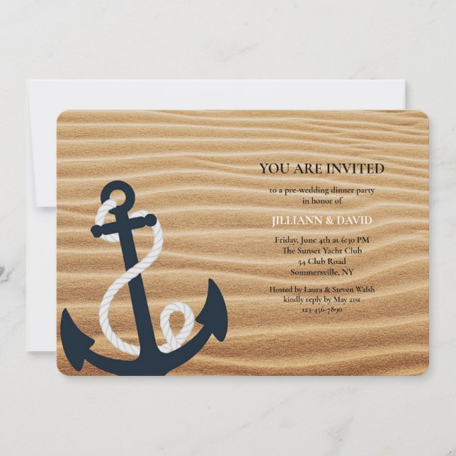 Anchor in the Sand Invitation (Front)