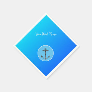anchor in the sea  - your boat name napkin