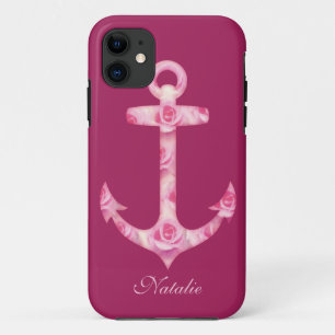 Anchor iPhone 5 case Floral pink rose flower