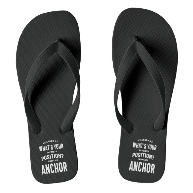 Anchor Job Title Tee Gift For Mens Womens Flip Flops (Footbed)