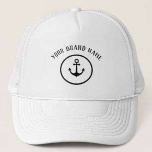 Anchor monogram custom name trucker hat