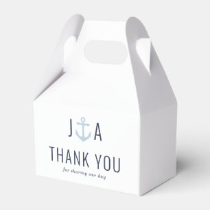Anchor Monogram Nautical Wedding Favor Box
