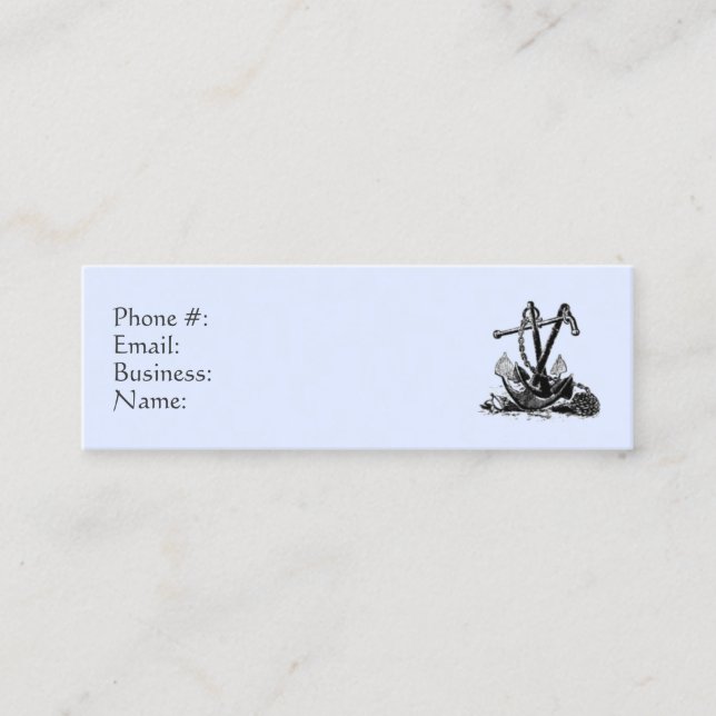 Anchor Nautical Blue Business Card (Front)