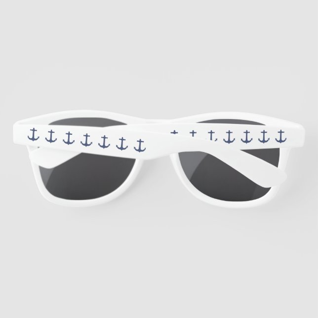 Anchor nautical coastal vibes  sunglasses (Back)