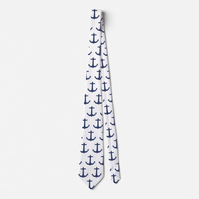 Anchor nautical coastal vibes tie (Front)