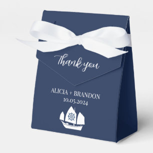Anchor Nautical Navy Blue Elegant Modern Wedding Favor Box