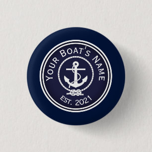 Anchor Nautical Seal 1 Inch Round Button