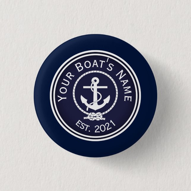 Anchor Nautical Seal   1 Inch Round Button (Front)