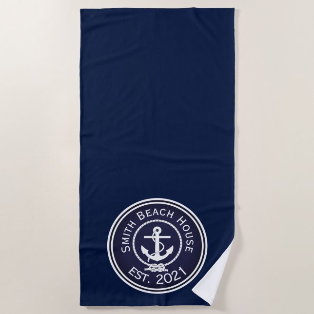 Anchor Nautical Seal  Beach Towel (Front)