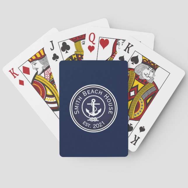 Anchor Nautical Seal  Playing Cards (Back)