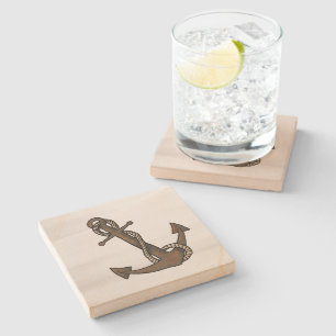 Anchor Nautical  Stone Coaster