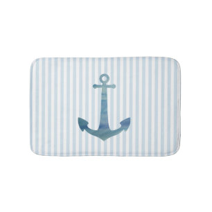 Anchor Nautical Stripe Bath Mat