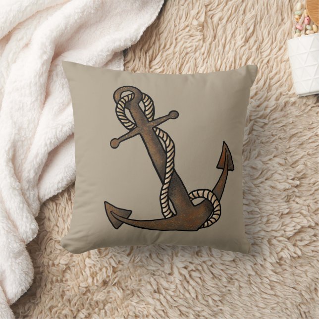 Anchor Nautical  Throw Pillow (Blanket)