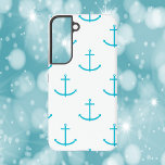 Anchor Nautical Turquoise Pattern Samsung Galaxy Case<br><div class="desc">Are you looking for a nautical theme phone case?  This phone case has a turquoise anchor pattern.</div>