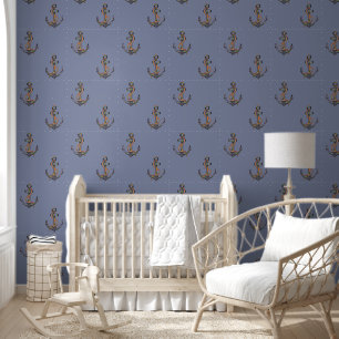 ANCHOR Nautical Watercolor grungy design 1 Wallpaper