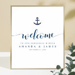 Anchor Nautical Wedding Rehearsal Dinner Welcome Poster<br><div class="desc">We've given this simple, lively wedding rehearsal dinner welcome poster template a splash of panache with 'Welcome' in a flowing modern font. We love the stylized, elongated flourish at both ends of the word. We've also included a nautical accent, with an anchor above the text. The anchor isn't uniformly coloured,...</div>