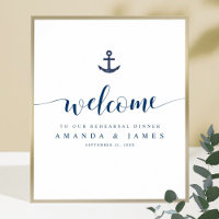 Anchor Nautical Wedding Rehearsal Dinner Welcome