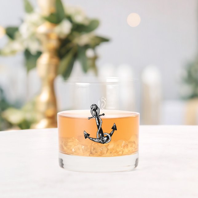 Anchor Nautical  Whiskey Glass (Insitu (Wedding))