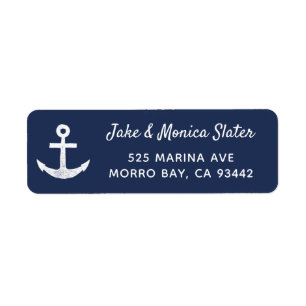 Anchor Navy Nautical Sailing Return Address