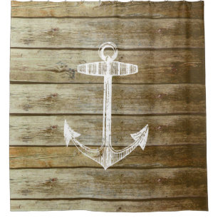 Anchor on Faux Wood shower curtain