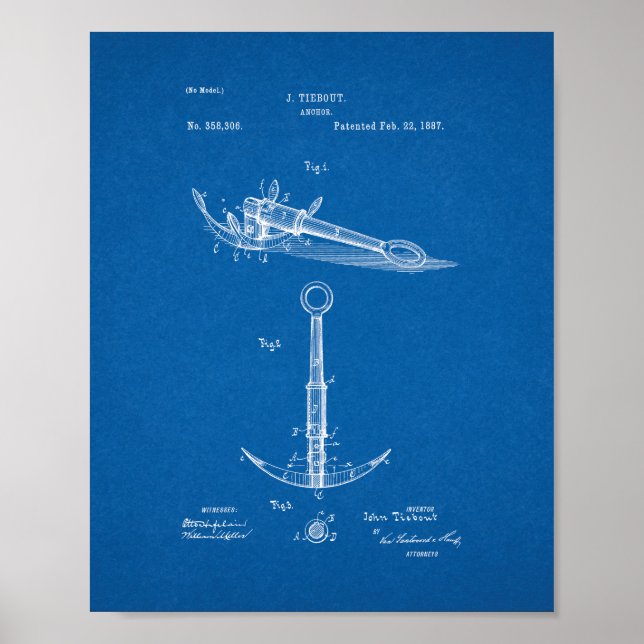 Anchor Patent - Blueprint Poster (Front)