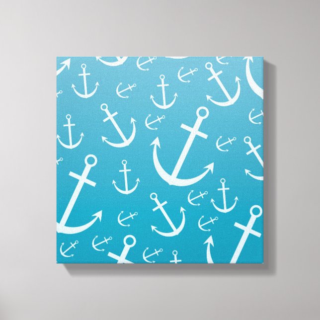 Anchor pattern canvas print (Front)