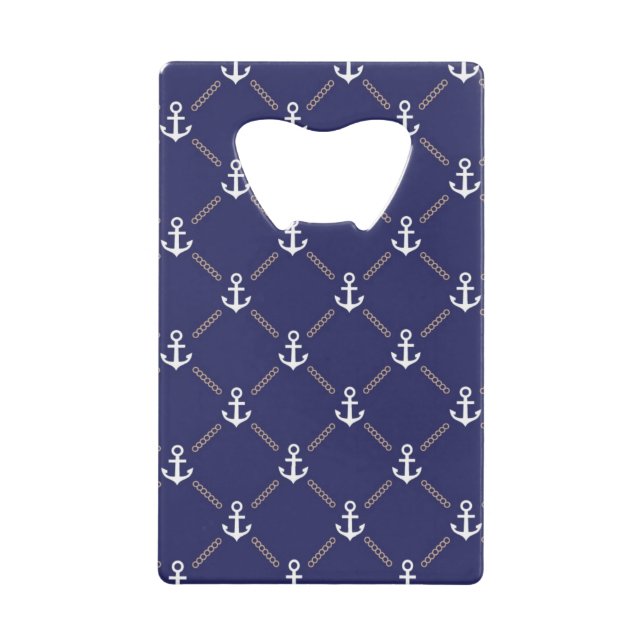 Anchor pattern credit card bottle opener (Front)