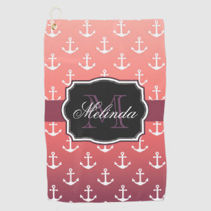 Anchor Pattern Golf Towel