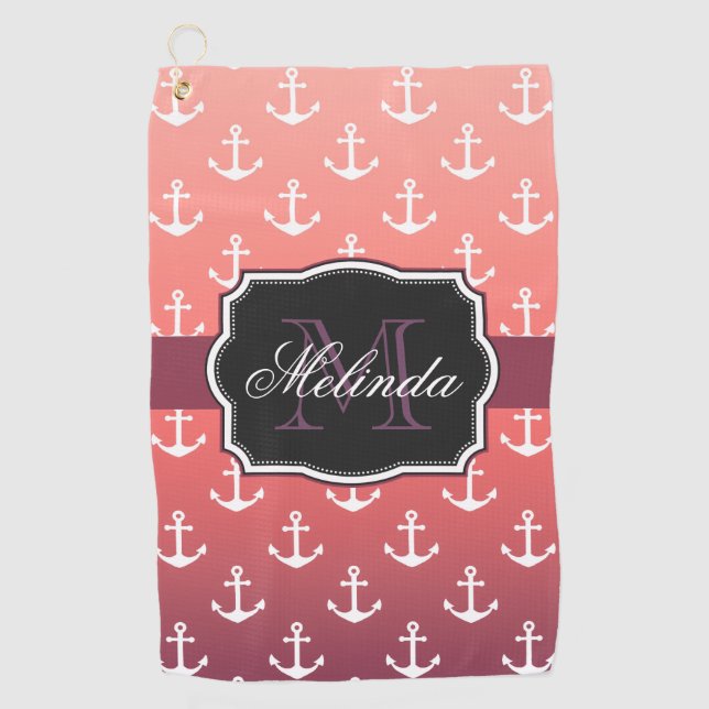 Anchor Pattern Golf Towel (Front)