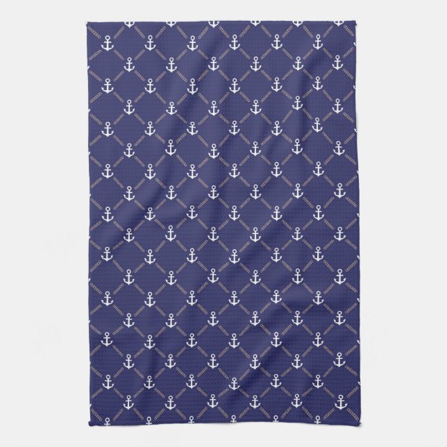 Anchor pattern kitchen towel (Vertical)