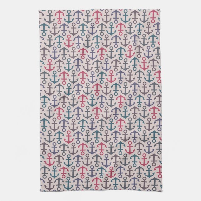 Anchor pattern kitchen towel (Vertical)
