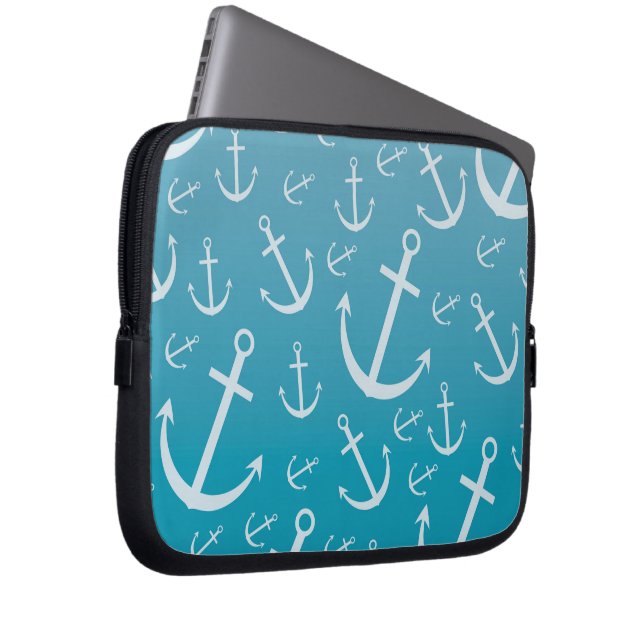 Anchor pattern laptop sleeve (Front Right)