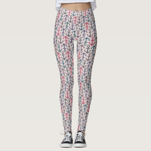 Anchor pattern leggings