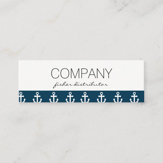 Anchor Pattern Mini Business Card (Front)