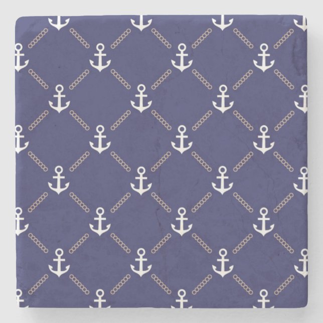 Anchor pattern stone coaster (Front)
