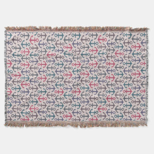 Anchor pattern throw blanket