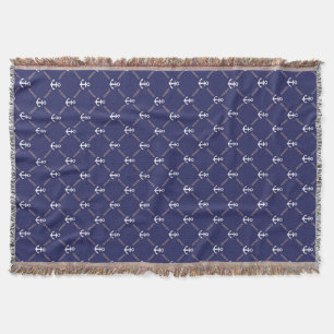 Anchor pattern throw blanket