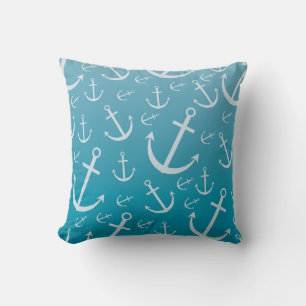 Anchor pattern throw pillow