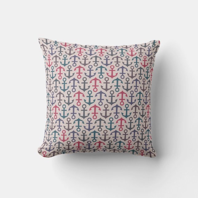 Anchor pattern throw pillow (Front)