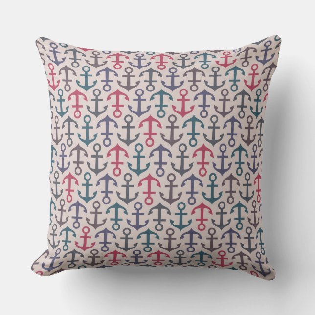 Anchor pattern throw pillow (Front)