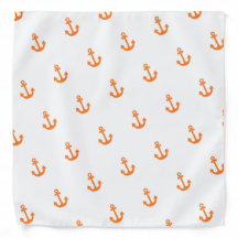 Anchor Pattern | White Orange Summer Bandana