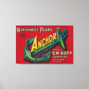 Anchor Pear Crate LabelYakima, WA Canvas Print