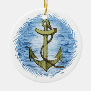 Anchor plain ceramic ornament