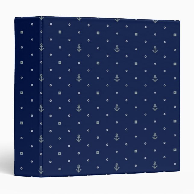 Anchor Polka Dots Pattern Binder (Front/Spine)
