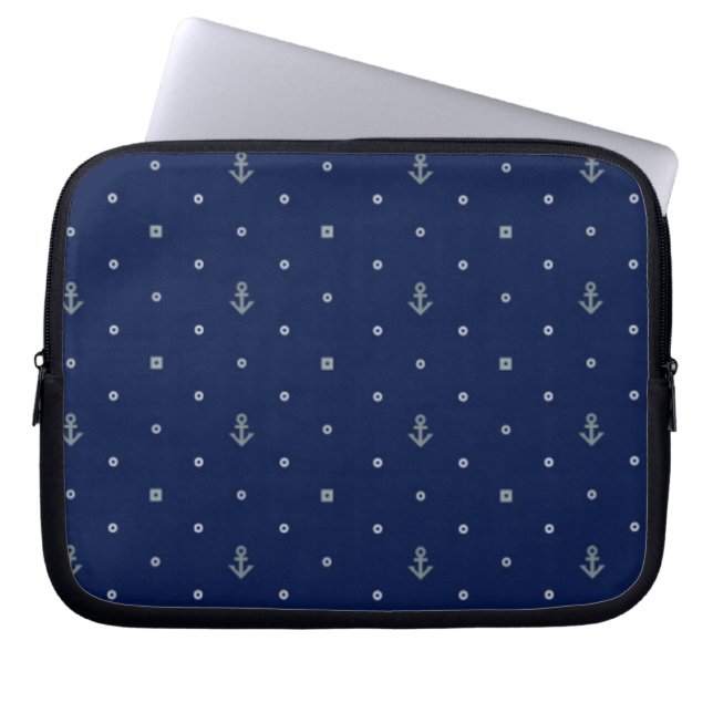 Anchor Polka Dots Pattern Laptop Sleeve (Front)